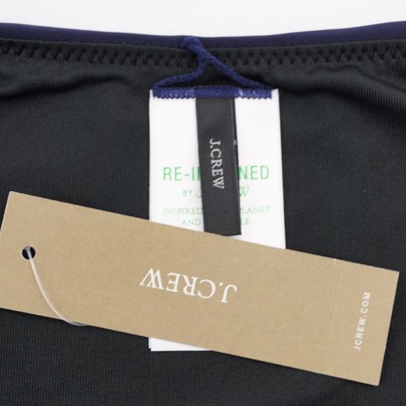 New JCREW Curved-Waist Cheeky Bikini Bottom in Navy - Picture 3 of 3